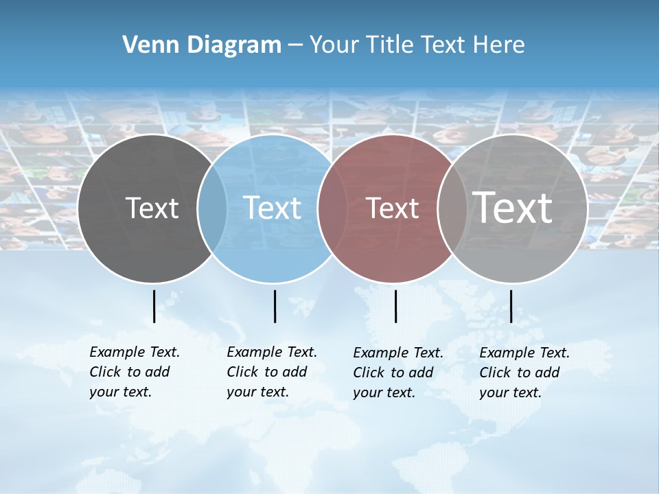 A Group Of People Are Shown On A Blue Background PowerPoint Template