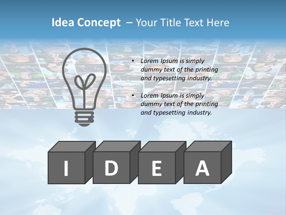 A Group Of People Are Shown On A Blue Background PowerPoint Template