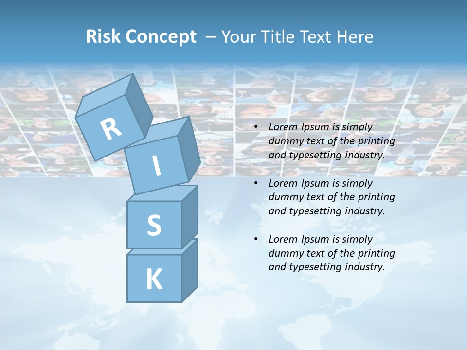 A Group Of People Are Shown On A Blue Background PowerPoint Template