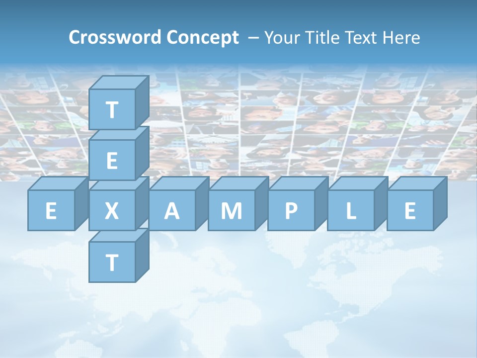 A Group Of People Are Shown On A Blue Background PowerPoint Template