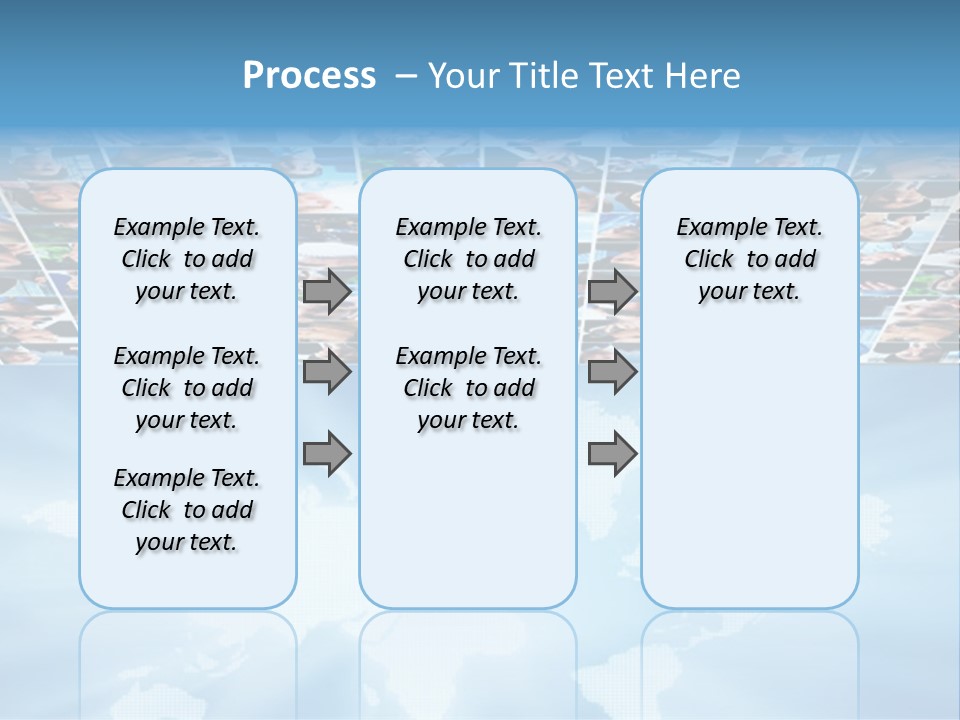 A Group Of People Are Shown On A Blue Background PowerPoint Template