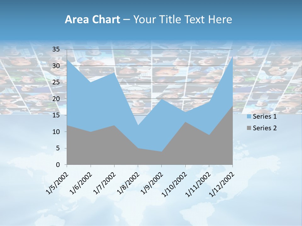 A Group Of People Are Shown On A Blue Background PowerPoint Template