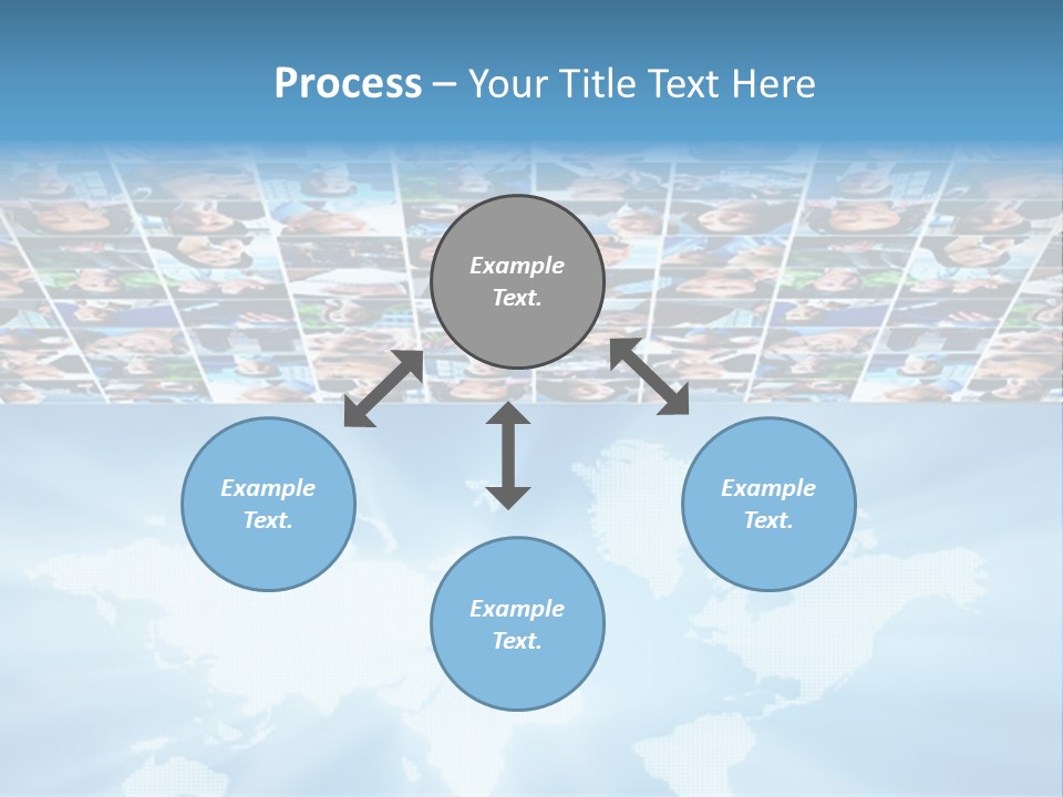 A Group Of People Are Shown On A Blue Background PowerPoint Template