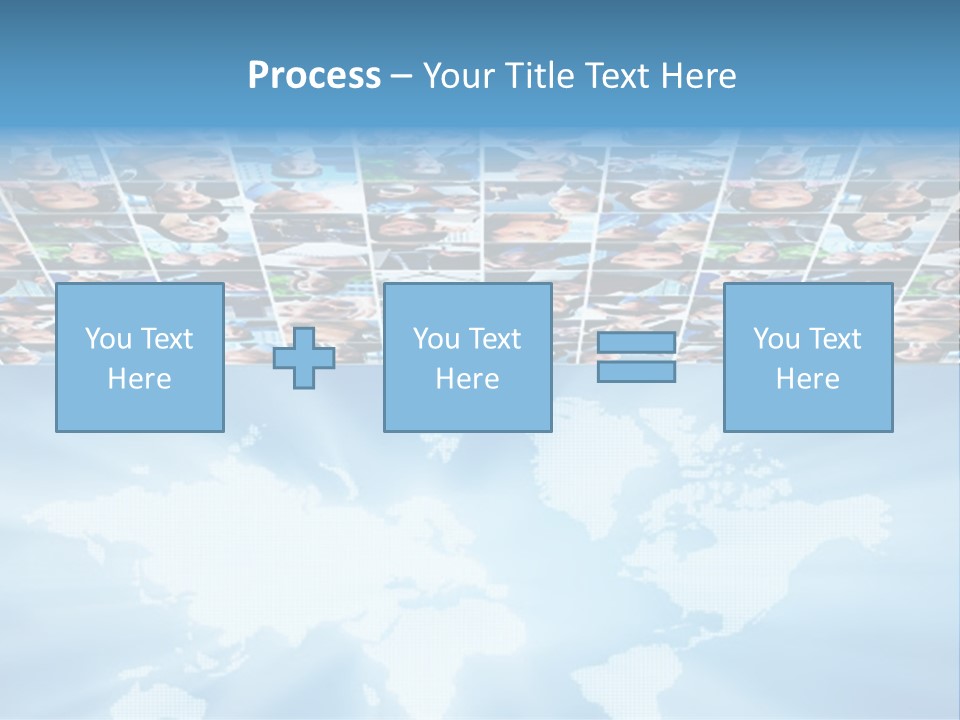 A Group Of People Are Shown On A Blue Background PowerPoint Template