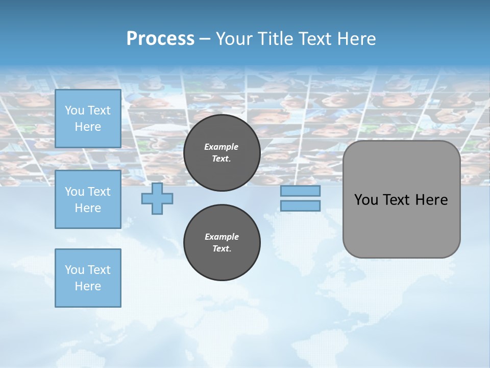 A Group Of People Are Shown On A Blue Background PowerPoint Template