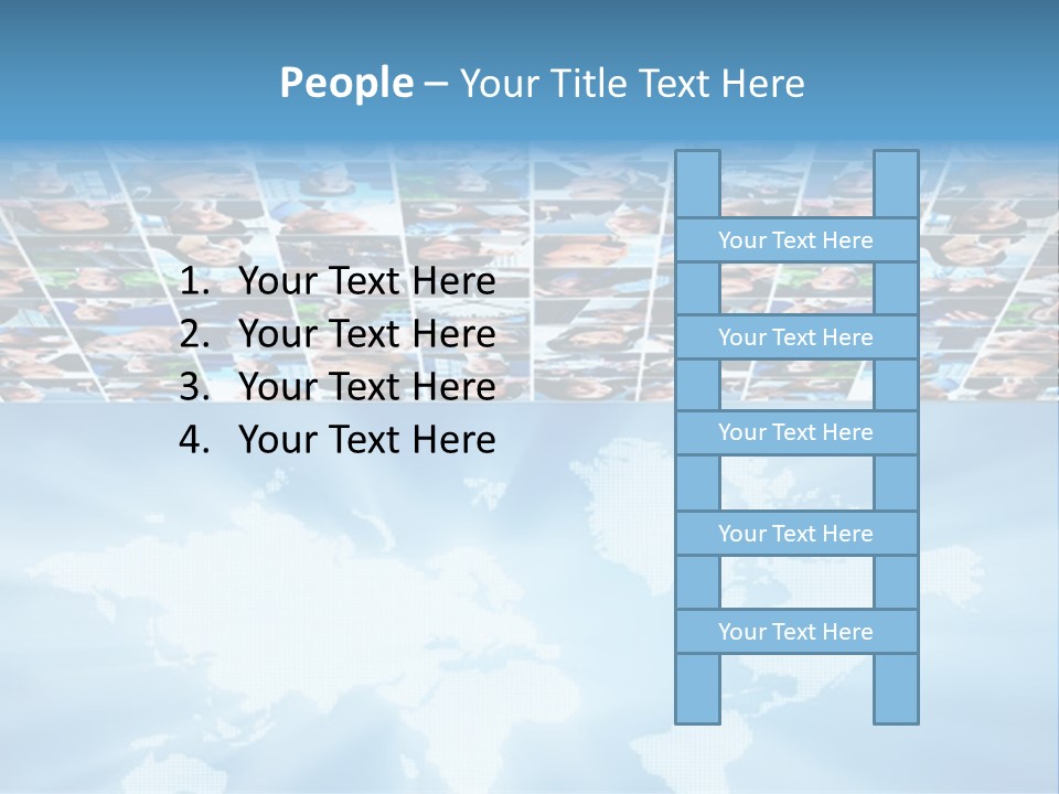 A Group Of People Are Shown On A Blue Background PowerPoint Template