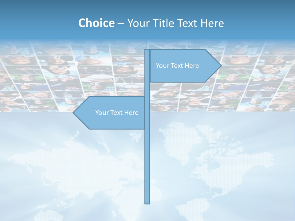 A Group Of People Are Shown On A Blue Background PowerPoint Template