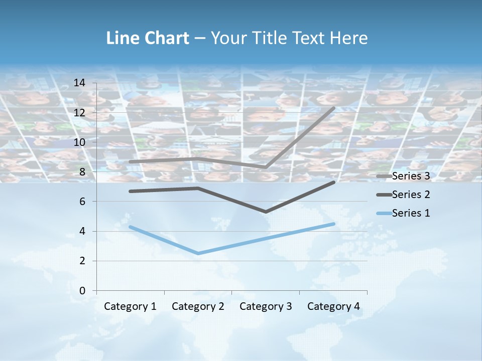 A Group Of People Are Shown On A Blue Background PowerPoint Template