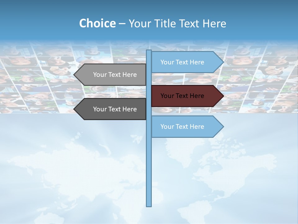 A Group Of People Are Shown On A Blue Background PowerPoint Template