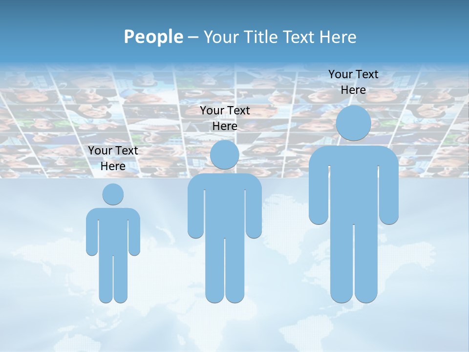 A Group Of People Are Shown On A Blue Background PowerPoint Template