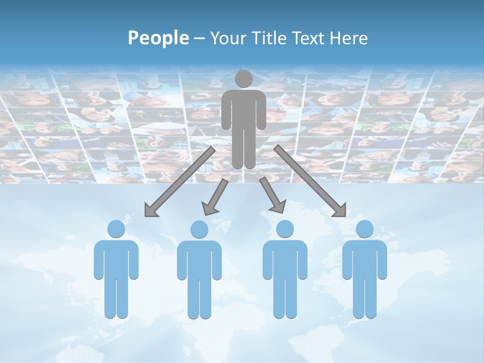 A Group Of People Are Shown On A Blue Background PowerPoint Template