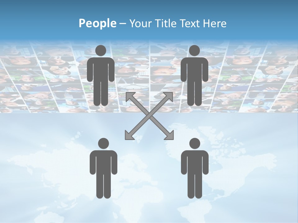 A Group Of People Are Shown On A Blue Background PowerPoint Template