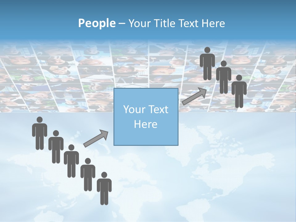 A Group Of People Are Shown On A Blue Background PowerPoint Template