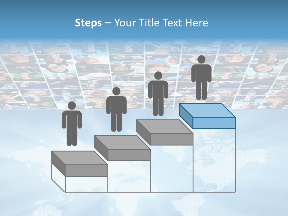 A Group Of People Are Shown On A Blue Background PowerPoint Template