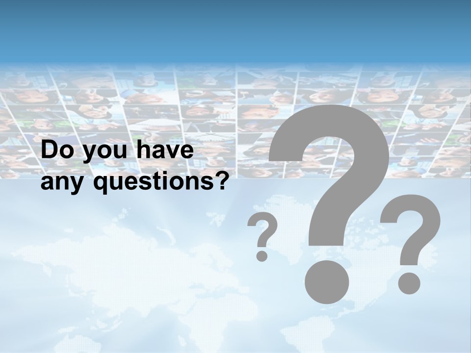 A Group Of People Are Shown On A Blue Background PowerPoint Template