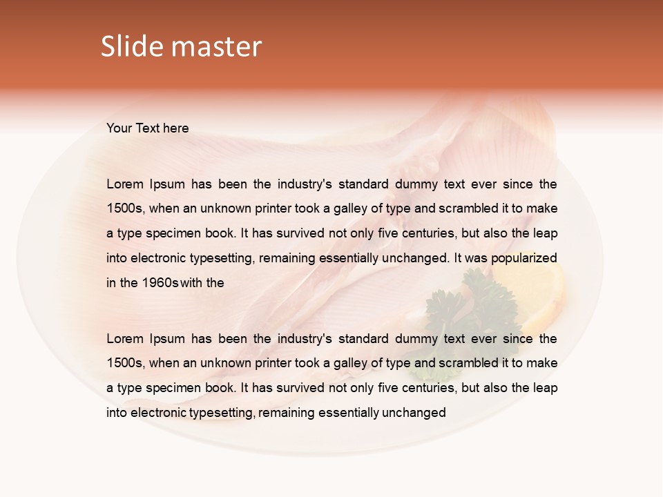 A Piece Of Raw Chicken On A Plate With Parsley PowerPoint Template