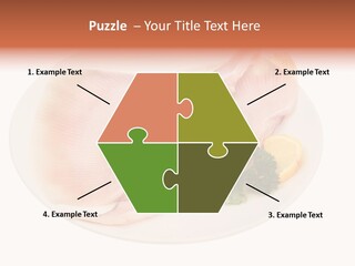 A Piece Of Raw Chicken On A Plate With Parsley PowerPoint Template