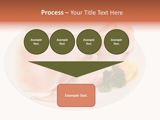 A Piece Of Raw Chicken On A Plate With Parsley PowerPoint Template