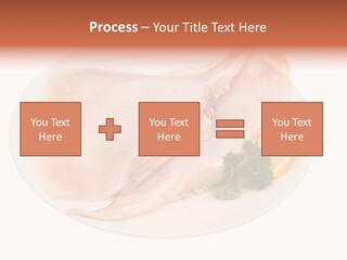 A Piece Of Raw Chicken On A Plate With Parsley PowerPoint Template