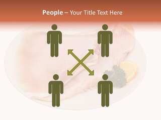 A Piece Of Raw Chicken On A Plate With Parsley PowerPoint Template