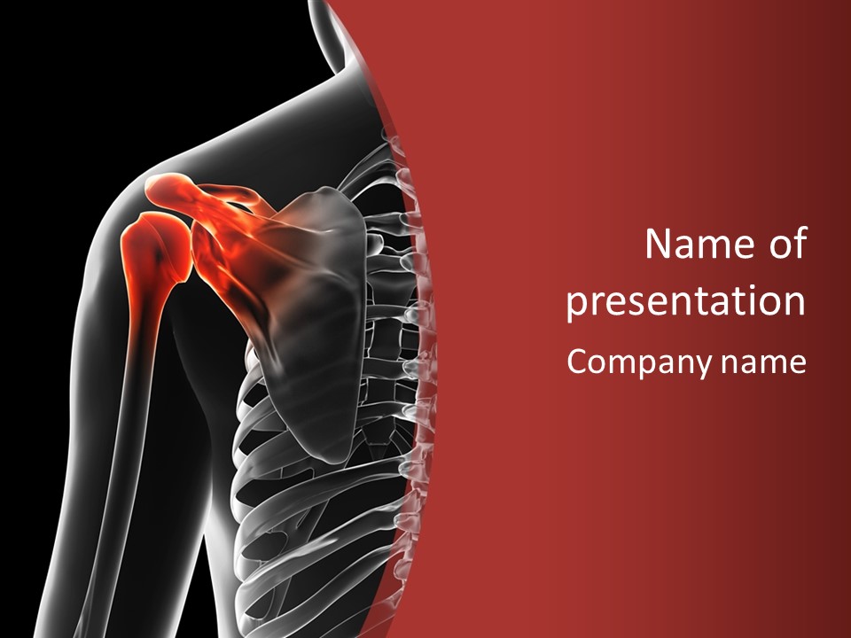 The Back Of A Skeleton With A Red Background PowerPoint Template