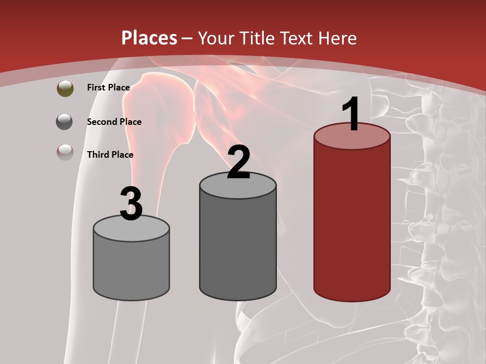The Back Of A Skeleton With A Red Background PowerPoint Template