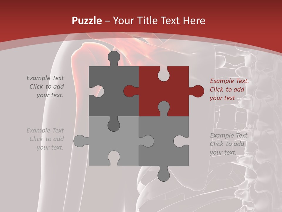 The Back Of A Skeleton With A Red Background PowerPoint Template