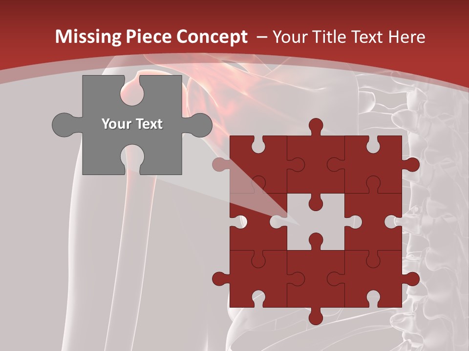 The Back Of A Skeleton With A Red Background PowerPoint Template