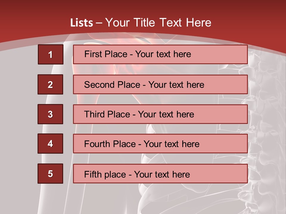 The Back Of A Skeleton With A Red Background PowerPoint Template