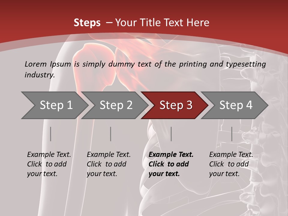 The Back Of A Skeleton With A Red Background PowerPoint Template