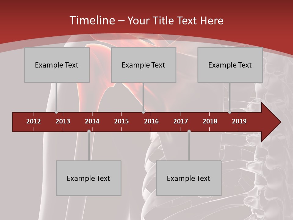 The Back Of A Skeleton With A Red Background PowerPoint Template