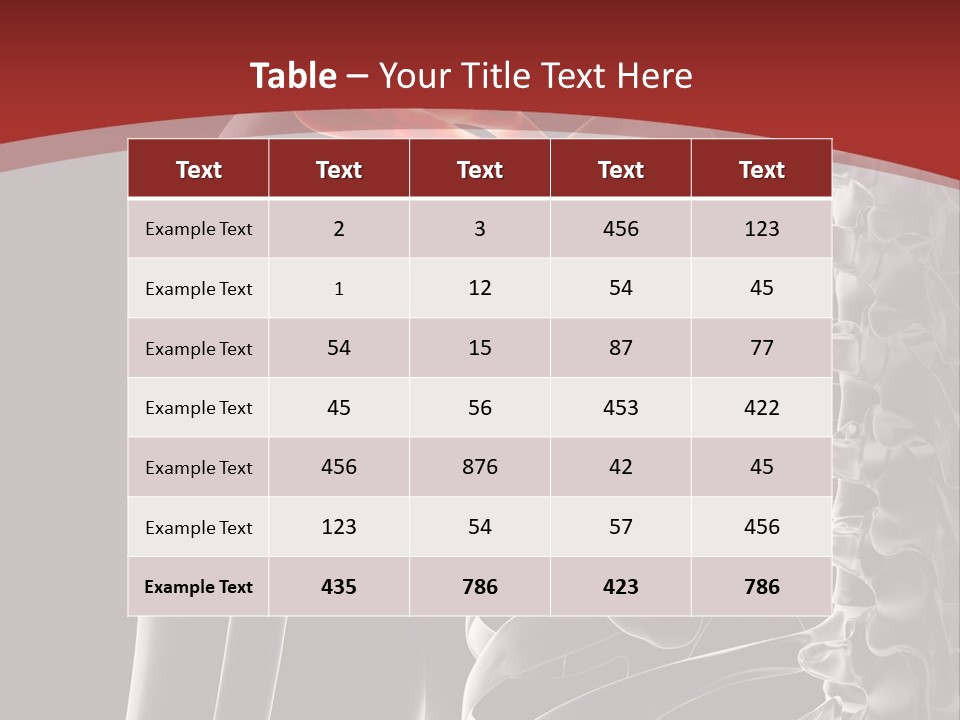 The Back Of A Skeleton With A Red Background PowerPoint Template