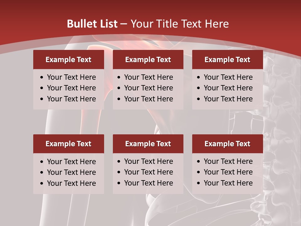 The Back Of A Skeleton With A Red Background PowerPoint Template