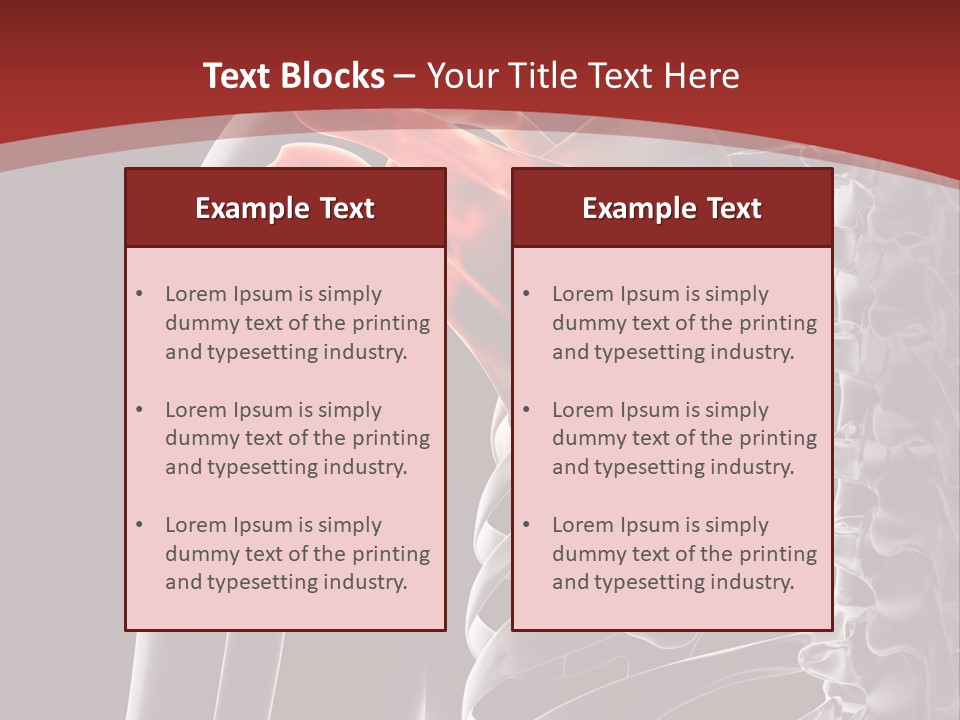 The Back Of A Skeleton With A Red Background PowerPoint Template