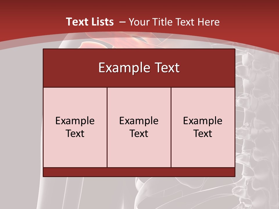 The Back Of A Skeleton With A Red Background PowerPoint Template