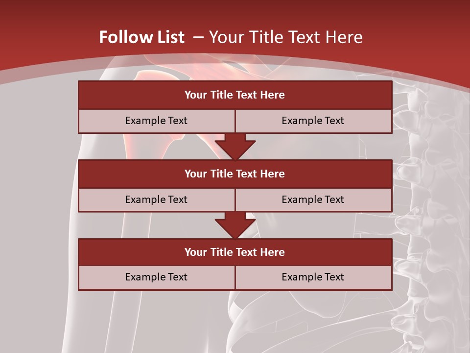The Back Of A Skeleton With A Red Background PowerPoint Template