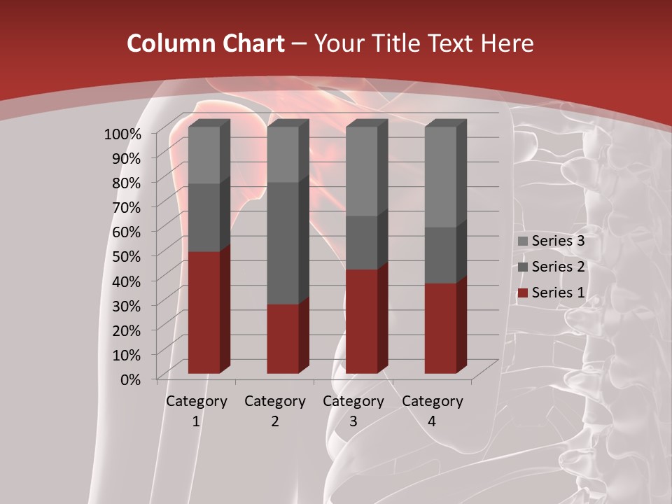 The Back Of A Skeleton With A Red Background PowerPoint Template
