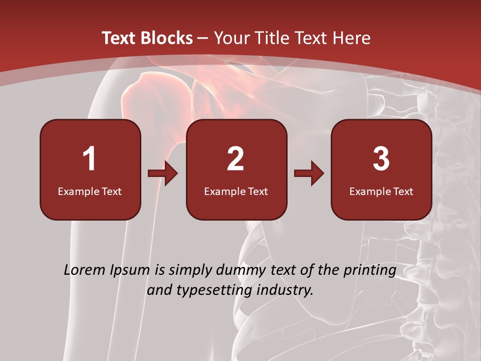 The Back Of A Skeleton With A Red Background PowerPoint Template