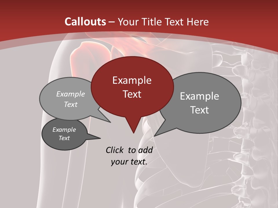 The Back Of A Skeleton With A Red Background PowerPoint Template