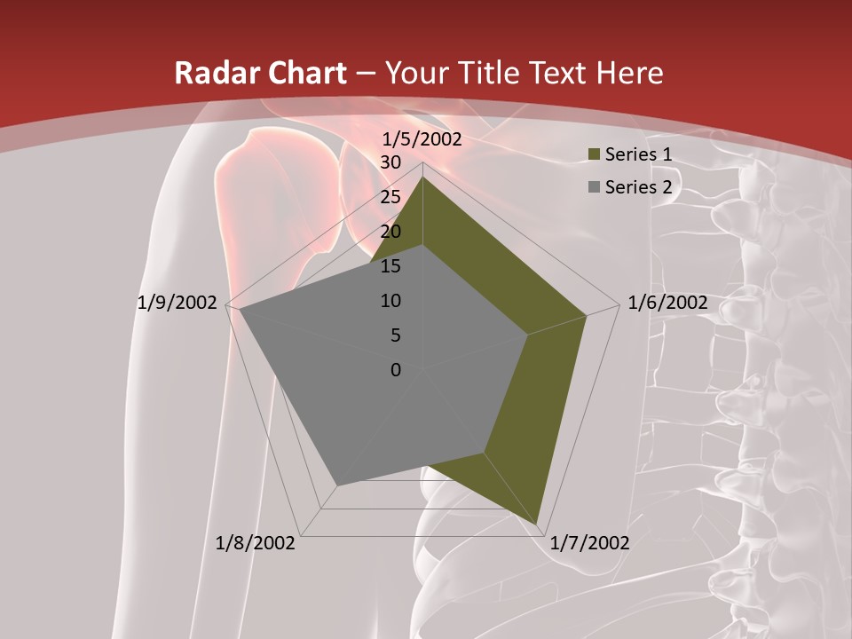 The Back Of A Skeleton With A Red Background PowerPoint Template