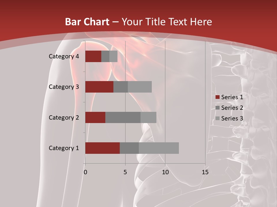The Back Of A Skeleton With A Red Background PowerPoint Template