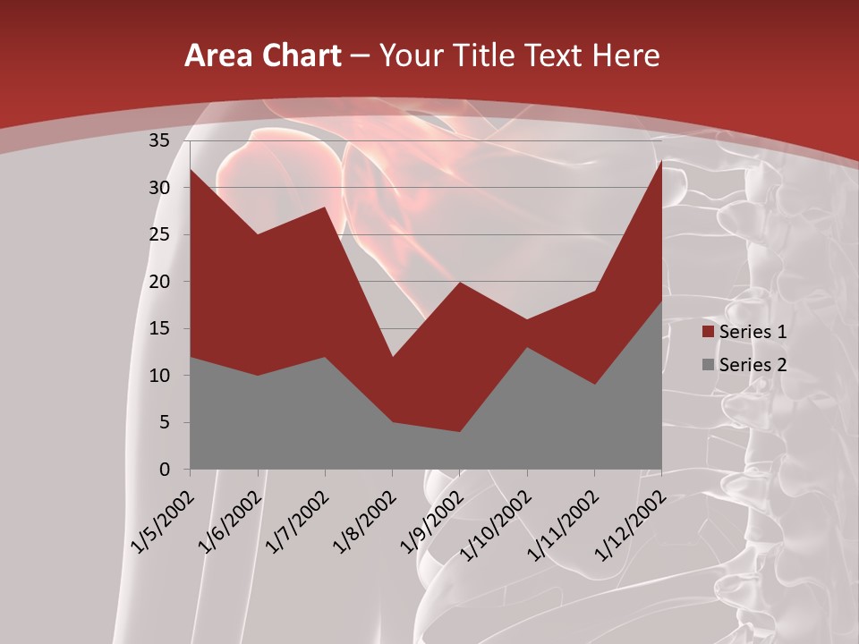 The Back Of A Skeleton With A Red Background PowerPoint Template
