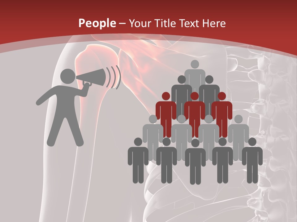 The Back Of A Skeleton With A Red Background PowerPoint Template