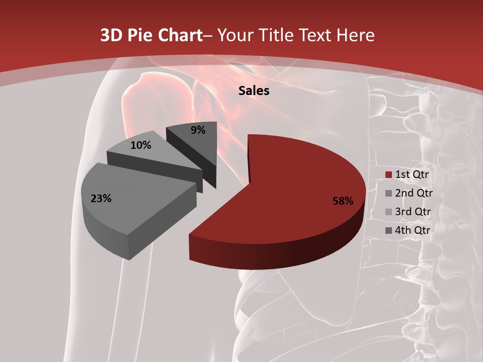 The Back Of A Skeleton With A Red Background PowerPoint Template