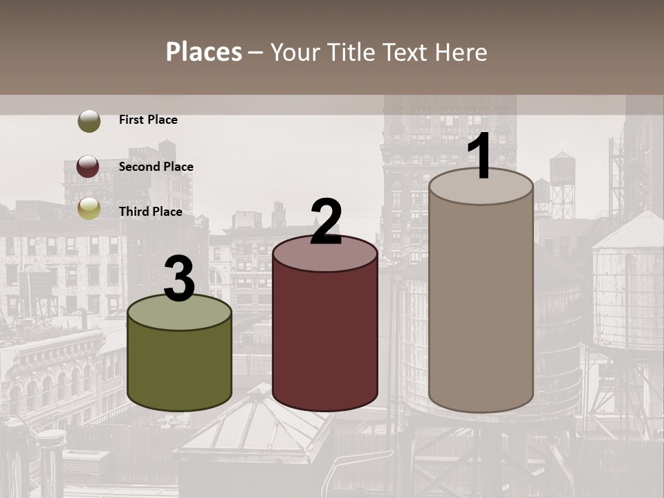 A Black And White Photo Of A City Skyline PowerPoint Template