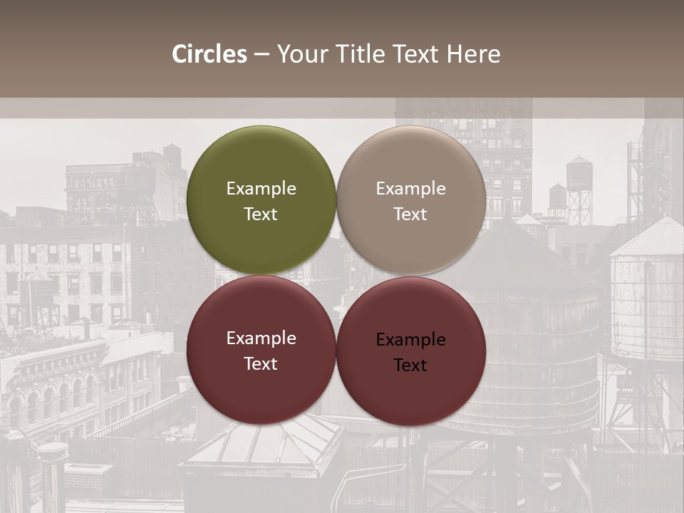 A Black And White Photo Of A City Skyline PowerPoint Template