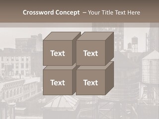 A Black And White Photo Of A City Skyline PowerPoint Template
