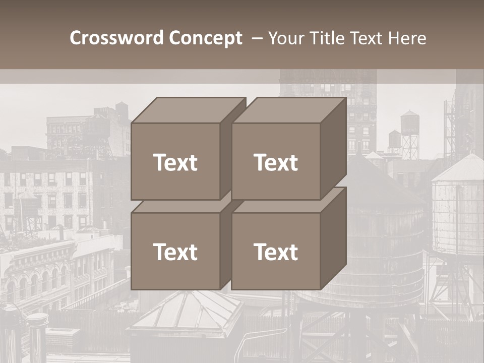 A Black And White Photo Of A City Skyline PowerPoint Template