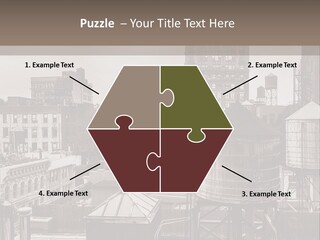 A Black And White Photo Of A City Skyline PowerPoint Template