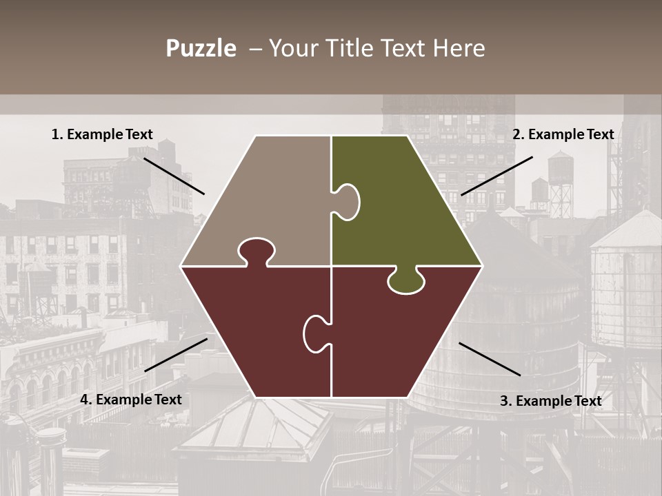 A Black And White Photo Of A City Skyline PowerPoint Template